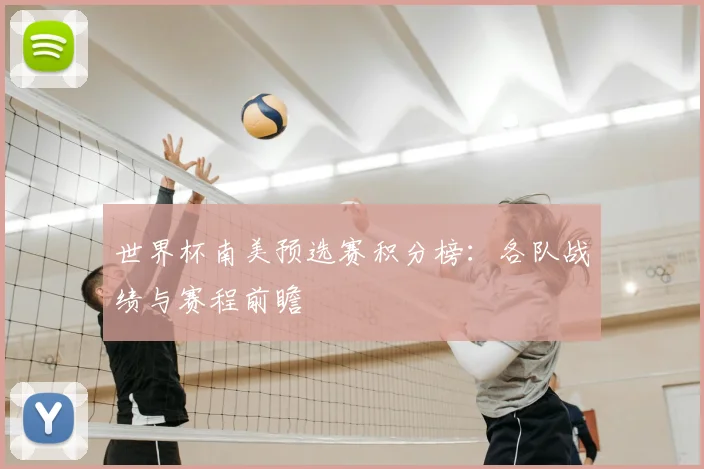 世界杯南美预选赛积分榜：各队战绩与赛程前瞻